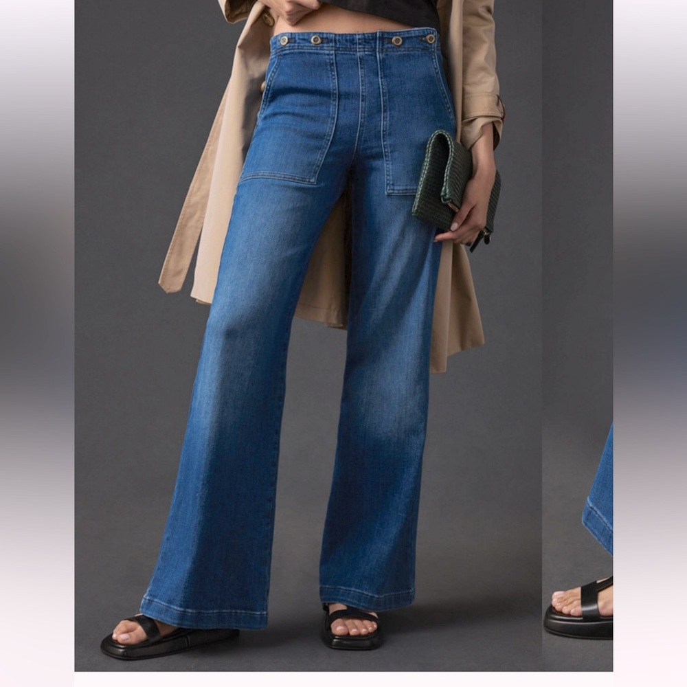 Pilcro The Kit High-Rise Wide-Leg Utility Trouser Jeans